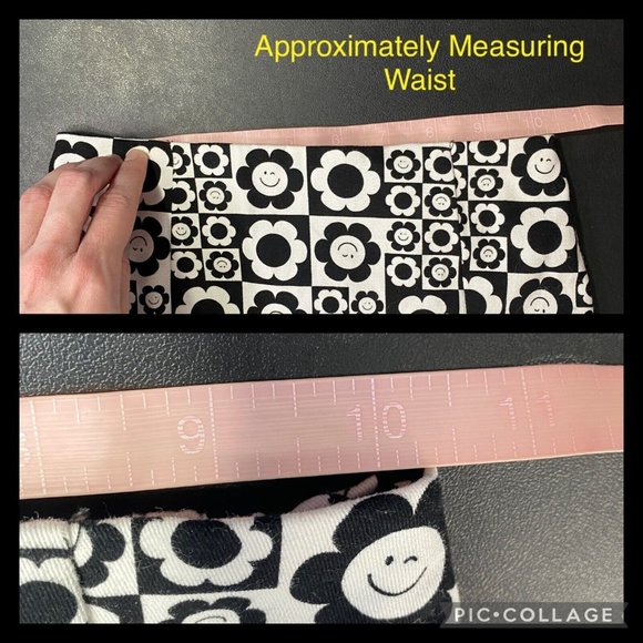 Art Class Floral Smiley Face Front Notch Skirt Girls Size S (6/6X) Black White - Picture 11 of 12